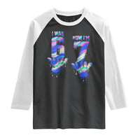 Funny I Was 6 Now I Am 7 Raglan Shirt Iridescent Effect Printed Kids Birthday - Wonder Print Shop