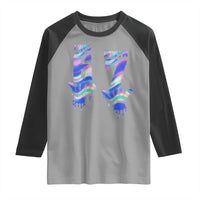 Funny I Was 6 Now I Am 7 Raglan Shirt Iridescent Effect Printed Kids Birthday - Wonder Print Shop