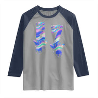 Funny I Was 6 Now I Am 7 Raglan Shirt Iridescent Effect Printed Kids Birthday - Wonder Print Shop