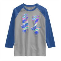 Funny I Was 6 Now I Am 7 Raglan Shirt Iridescent Effect Printed Kids Birthday - Wonder Print Shop