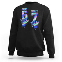 Funny I Was 6 Now I Am 7 Sweatshirt Iridescent Effect Printed Kids Birthday - Wonder Print Shop