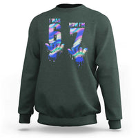 Funny I Was 6 Now I Am 7 Sweatshirt Iridescent Effect Printed Kids Birthday - Wonder Print Shop