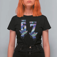 Funny I Was 6 Now I Am 7 T Shirt For Women Iridescent Effect Printed Kids Birthday - Wonder Print Shop
