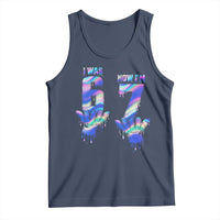 Funny I Was 6 Now I Am 7 Tank Top Iridescent Effect Printed Kids Birthday - Wonder Print Shop