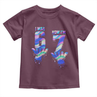 Funny I Was 6 Now I Am 7 Toddler T Shirt Iridescent Effect Printed Kids Birthday - Wonder Print Shop
