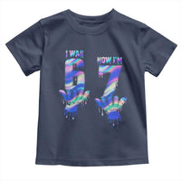 Funny I Was 6 Now I Am 7 Toddler T Shirt Iridescent Effect Printed Kids Birthday - Wonder Print Shop