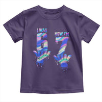 Funny I Was 6 Now I Am 7 Toddler T Shirt Iridescent Effect Printed Kids Birthday - Wonder Print Shop