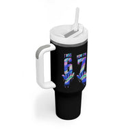 Funny I Was 6 Now I Am 7 Tumbler With Handle Iridescent Effect Printed Kids Birthday - Wonder Print Shop