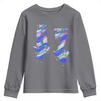 Funny I Was 6 Now I Am 7 Youth Sweatshirt Iridescent Effect Printed Kids Birthday - Wonder Print Shop