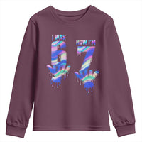 Funny I Was 6 Now I Am 7 Youth Sweatshirt Iridescent Effect Printed Kids Birthday - Wonder Print Shop