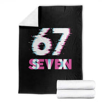Glitch Optical Illusion Six Seven Meme Throw Blanket Gen Alpha Slang Gift - Wonder Print Shop
