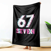 Glitch Optical Illusion Six Seven Meme Throw Blanket Gen Alpha Slang Gift - Wonder Print Shop