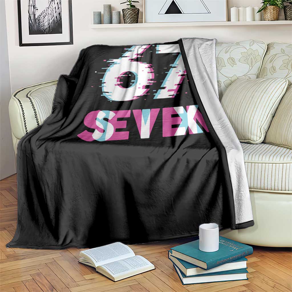 Glitch Optical Illusion Six Seven Meme Throw Blanket Gen Alpha Slang Gift - Wonder Print Shop