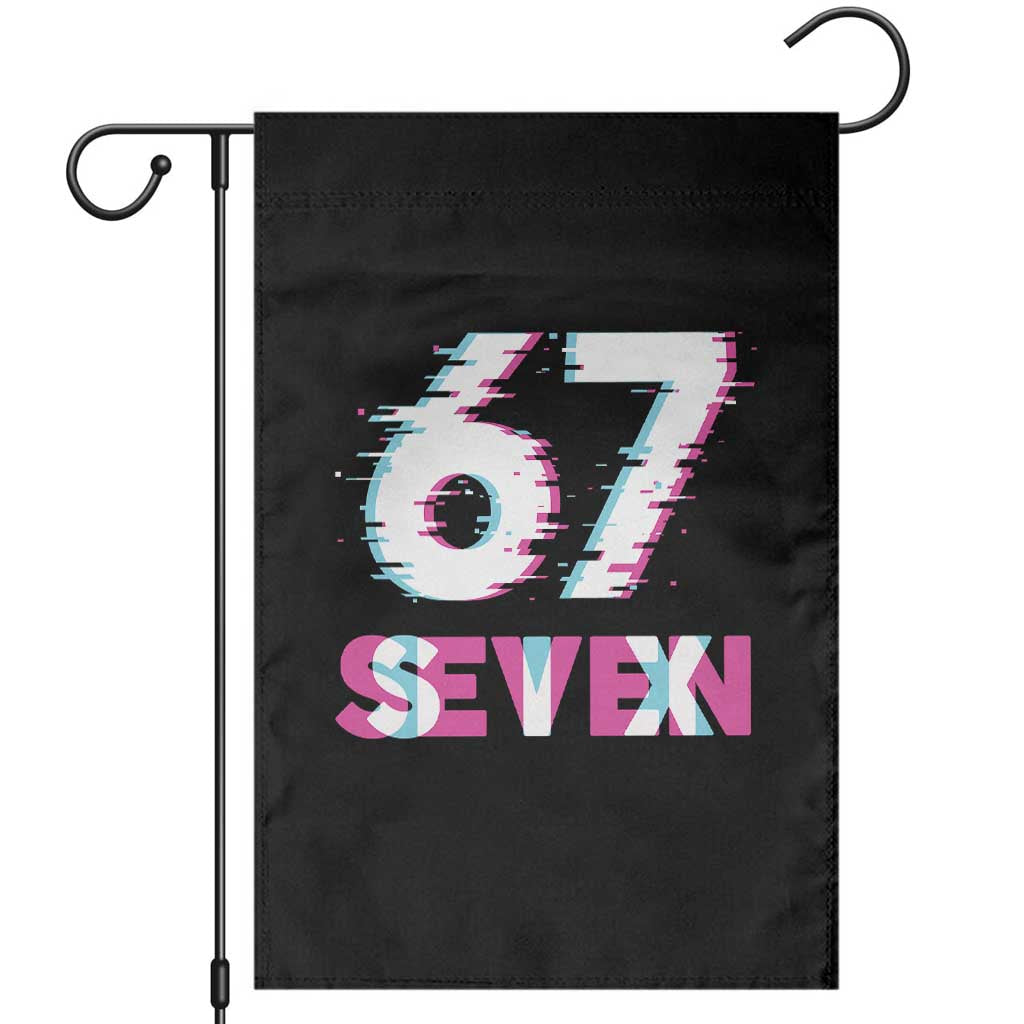 Glitch Optical Illusion Six Seven Meme Garden Flag Gen Alpha Slang Gift - Wonder Print Shop