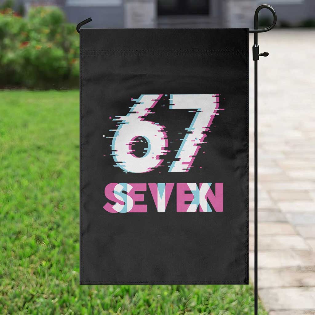 Glitch Optical Illusion Six Seven Meme Garden Flag Gen Alpha Slang Gift - Wonder Print Shop