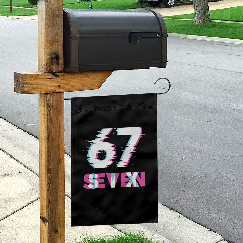 Glitch Optical Illusion Six Seven Meme Garden Flag Gen Alpha Slang Gift - Wonder Print Shop
