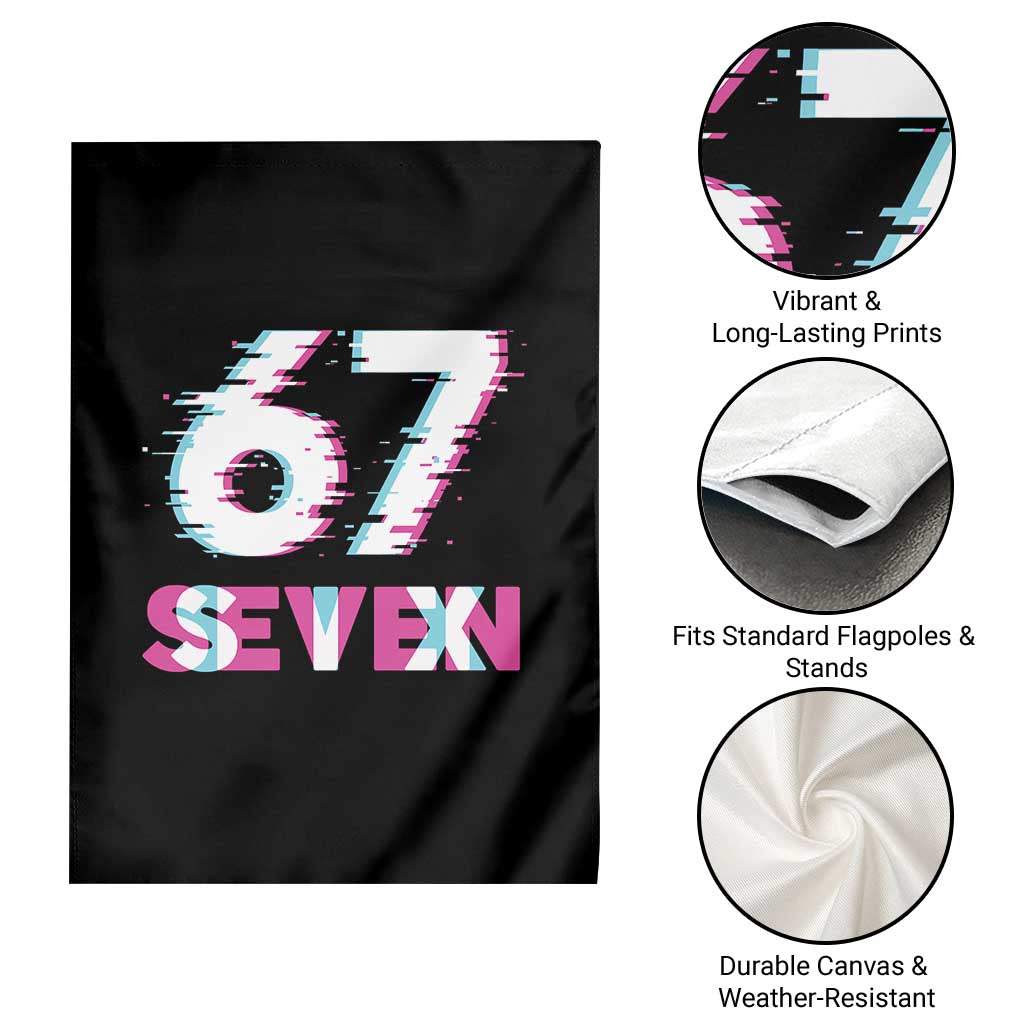 Glitch Optical Illusion Six Seven Meme Garden Flag Gen Alpha Slang Gift - Wonder Print Shop