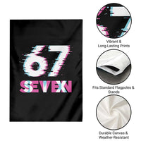 Glitch Optical Illusion Six Seven Meme Garden Flag Gen Alpha Slang Gift - Wonder Print Shop