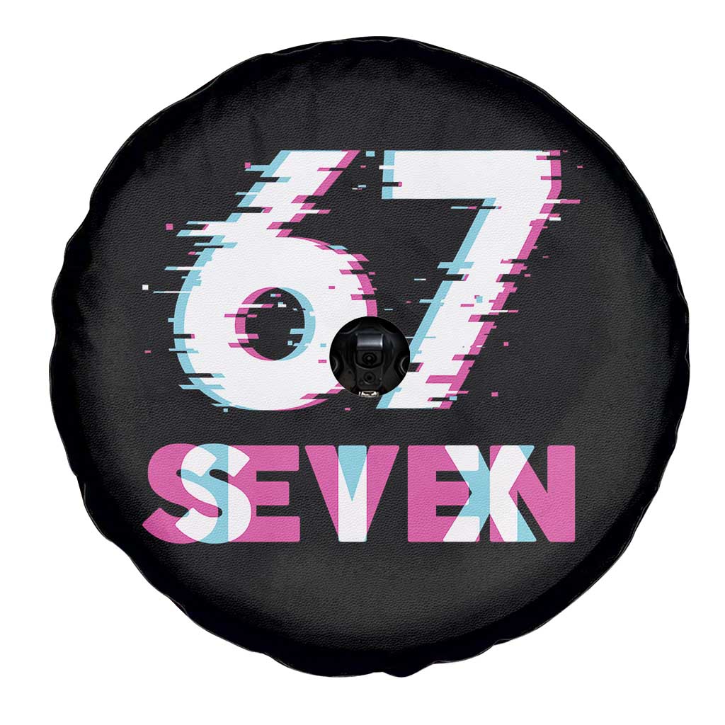 Glitch Optical Illusion Six Seven Meme Spare Tire Cover Gen Alpha Slang Gift - Wonder Print Shop