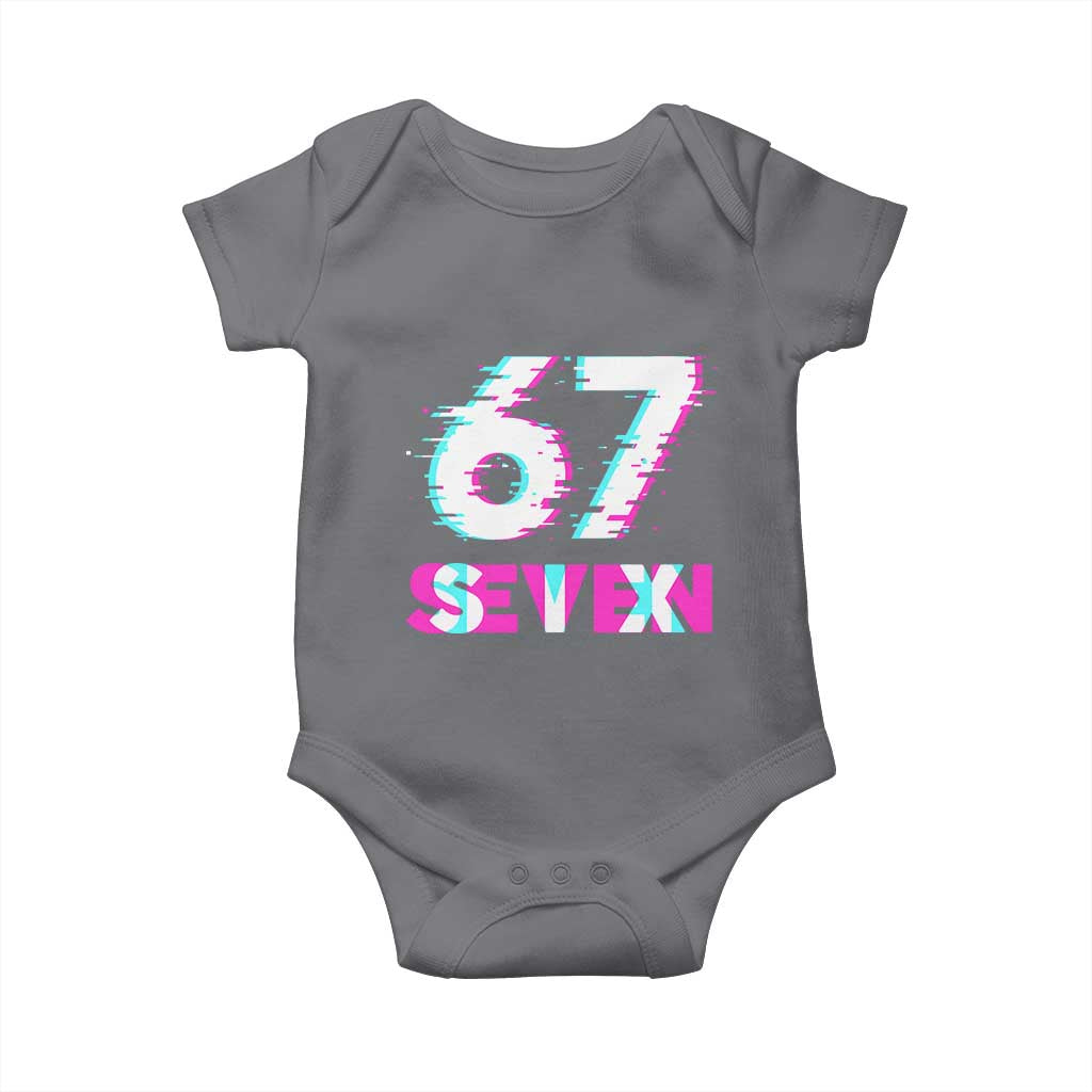 Glitch Optical Illusion Six Seven Meme Baby Onesie Gen Alpha Slang Gift - Wonder Print Shop