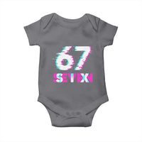 Glitch Optical Illusion Six Seven Meme Baby Onesie Gen Alpha Slang Gift - Wonder Print Shop