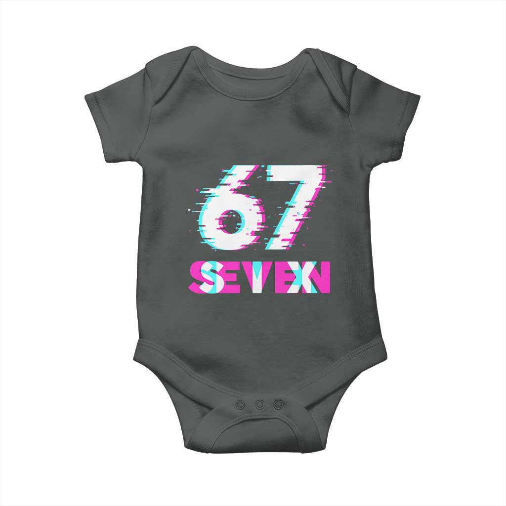 Glitch Optical Illusion Six Seven Meme Baby Onesie Gen Alpha Slang Gift - Wonder Print Shop