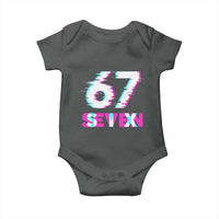 Glitch Optical Illusion Six Seven Meme Baby Onesie Gen Alpha Slang Gift - Wonder Print Shop