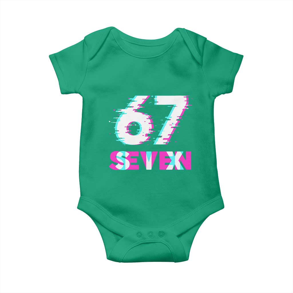 Glitch Optical Illusion Six Seven Meme Baby Onesie Gen Alpha Slang Gift - Wonder Print Shop