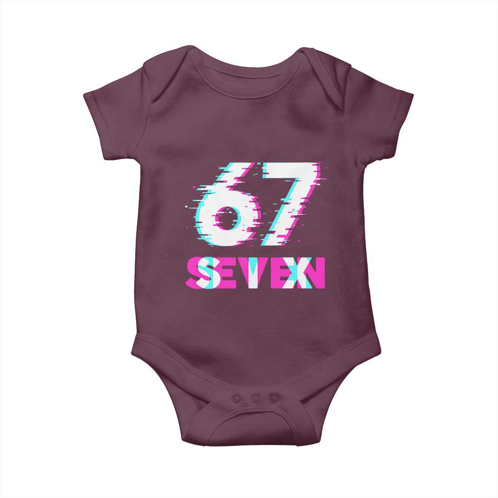 Glitch Optical Illusion Six Seven Meme Baby Onesie Gen Alpha Slang Gift - Wonder Print Shop