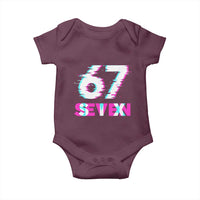 Glitch Optical Illusion Six Seven Meme Baby Onesie Gen Alpha Slang Gift - Wonder Print Shop