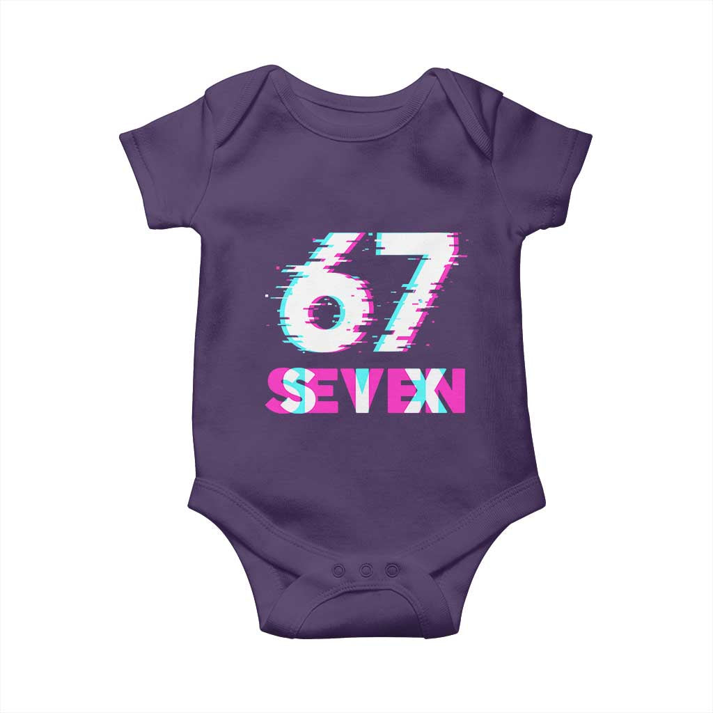 Glitch Optical Illusion Six Seven Meme Baby Onesie Gen Alpha Slang Gift - Wonder Print Shop