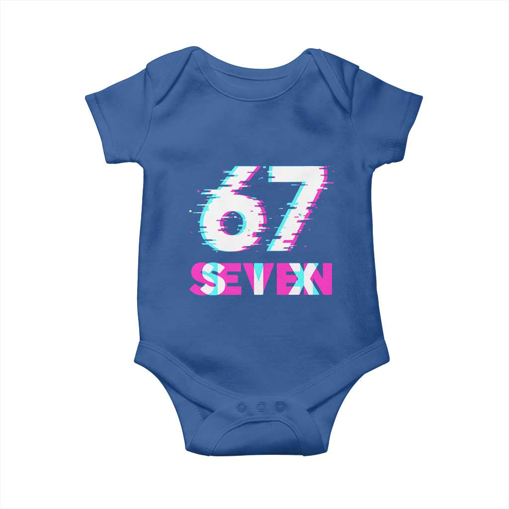 Glitch Optical Illusion Six Seven Meme Baby Onesie Gen Alpha Slang Gift - Wonder Print Shop