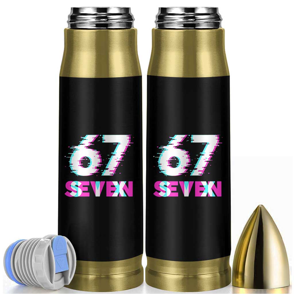 Glitch Optical Illusion Six Seven Meme Bullet Tumbler Gen Alpha Slang Gift - Wonder Print Shop