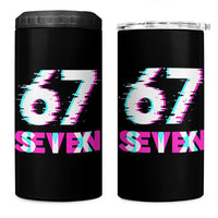 Glitch Optical Illusion Six Seven Meme 4 in 1 Can Cooler Tumbler Gen Alpha Slang Gift - Wonder Print Shop