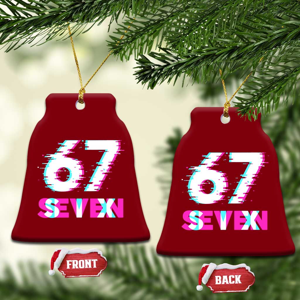 Glitch Optical Illusion Six Seven Meme Ceramic Ornament Gen Alpha Slang Gift - Wonder Print Shop