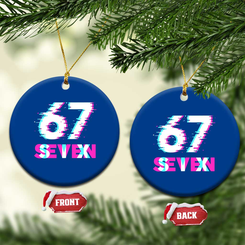 Glitch Optical Illusion Six Seven Meme Ceramic Ornament Gen Alpha Slang Gift - Wonder Print Shop
