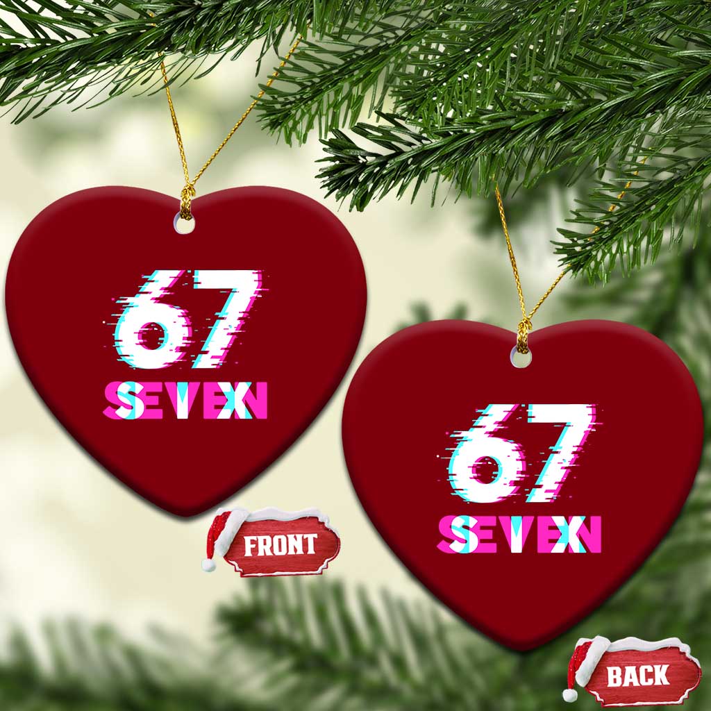 Glitch Optical Illusion Six Seven Meme Ceramic Ornament Gen Alpha Slang Gift - Wonder Print Shop