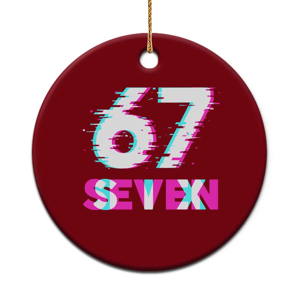 Glitch Optical Illusion Six Seven Meme Ceramic Ornament Gen Alpha Slang Gift - Wonder Print Shop