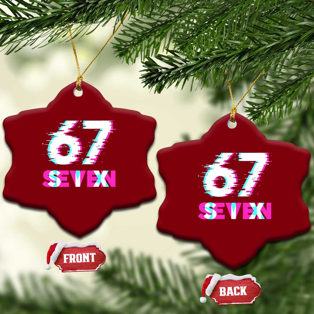 Glitch Optical Illusion Six Seven Meme Ceramic Ornament Gen Alpha Slang Gift - Wonder Print Shop