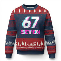 Glitch Optical Illusion Six Seven Meme Ugly Christmas Sweater Gen Alpha Slang Gift - Wonder Print Shop