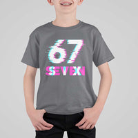 Glitch Optical Illusion Six Seven Meme T Shirt For Kid Gen Alpha Slang Gift - Wonder Print Shop