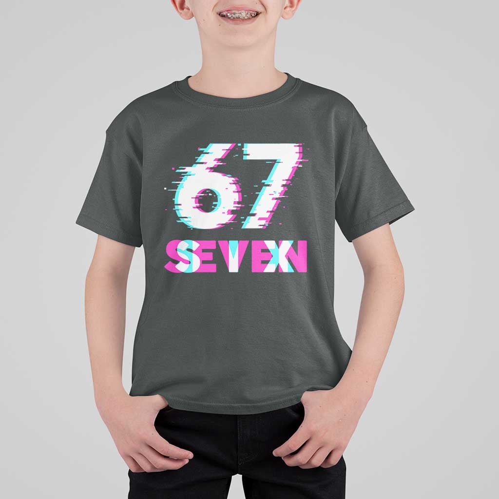 Glitch Optical Illusion Six Seven Meme T Shirt For Kid Gen Alpha Slang Gift - Wonder Print Shop