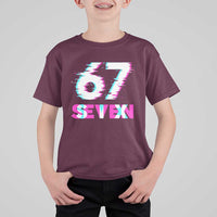 Glitch Optical Illusion Six Seven Meme T Shirt For Kid Gen Alpha Slang Gift - Wonder Print Shop