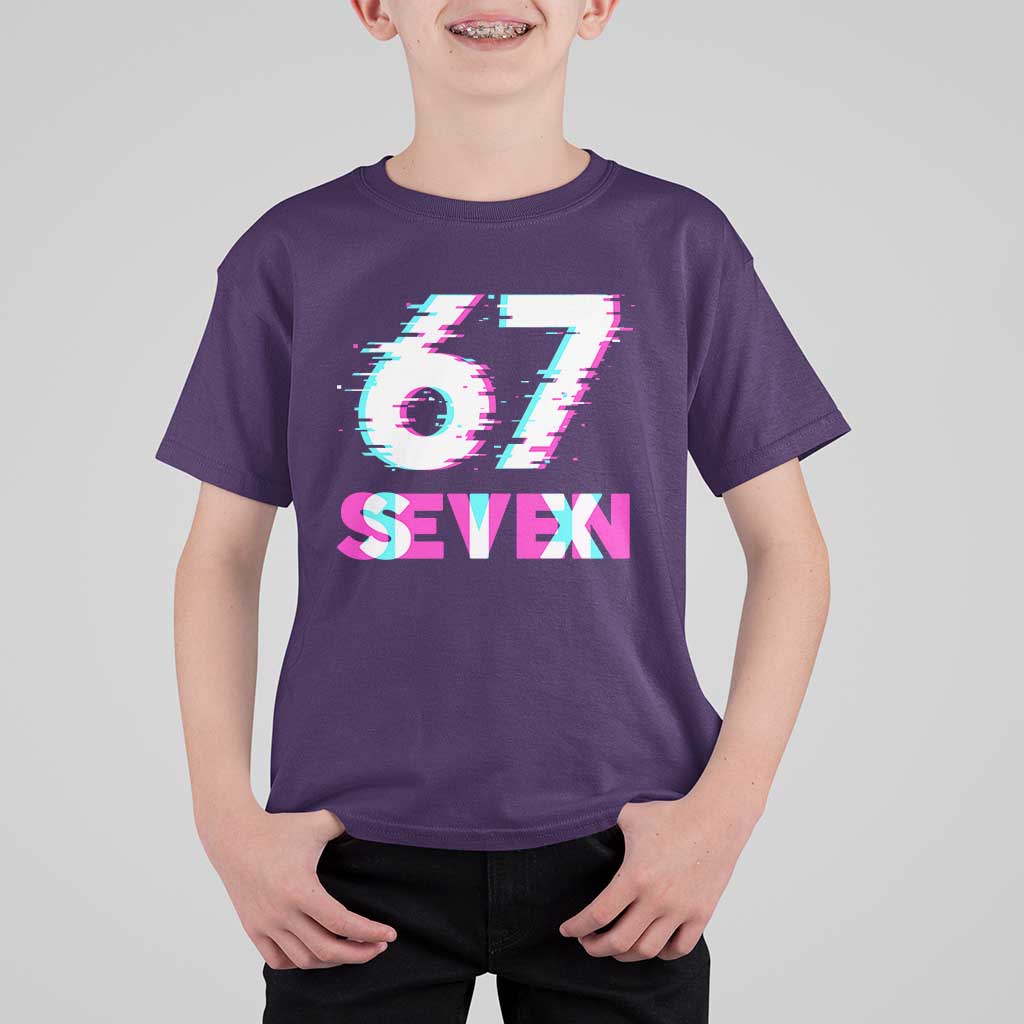 Glitch Optical Illusion Six Seven Meme T Shirt For Kid Gen Alpha Slang Gift - Wonder Print Shop