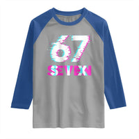 Glitch Optical Illusion Six Seven Meme Raglan Shirt Gen Alpha Slang Gift - Wonder Print Shop
