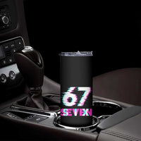 Glitch Optical Illusion Six Seven Meme Skinny Tumbler Gen Alpha Slang Gift - Wonder Print Shop