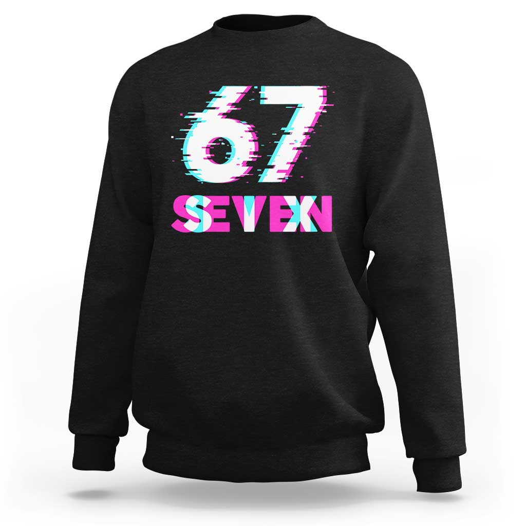 Glitch Optical Illusion Six Seven Meme Sweatshirt Gen Alpha Slang Gift - undefined