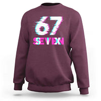 Glitch Optical Illusion Six Seven Meme Sweatshirt Gen Alpha Slang Gift - undefined