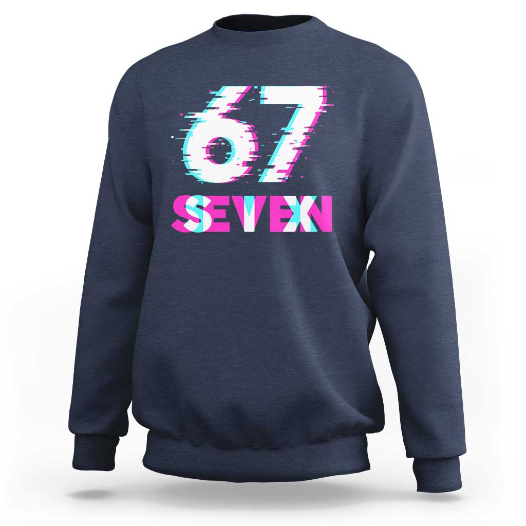 Glitch Optical Illusion Six Seven Meme Sweatshirt Gen Alpha Slang Gift - undefined