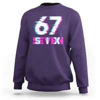Glitch Optical Illusion Six Seven Meme Sweatshirt Gen Alpha Slang Gift - undefined